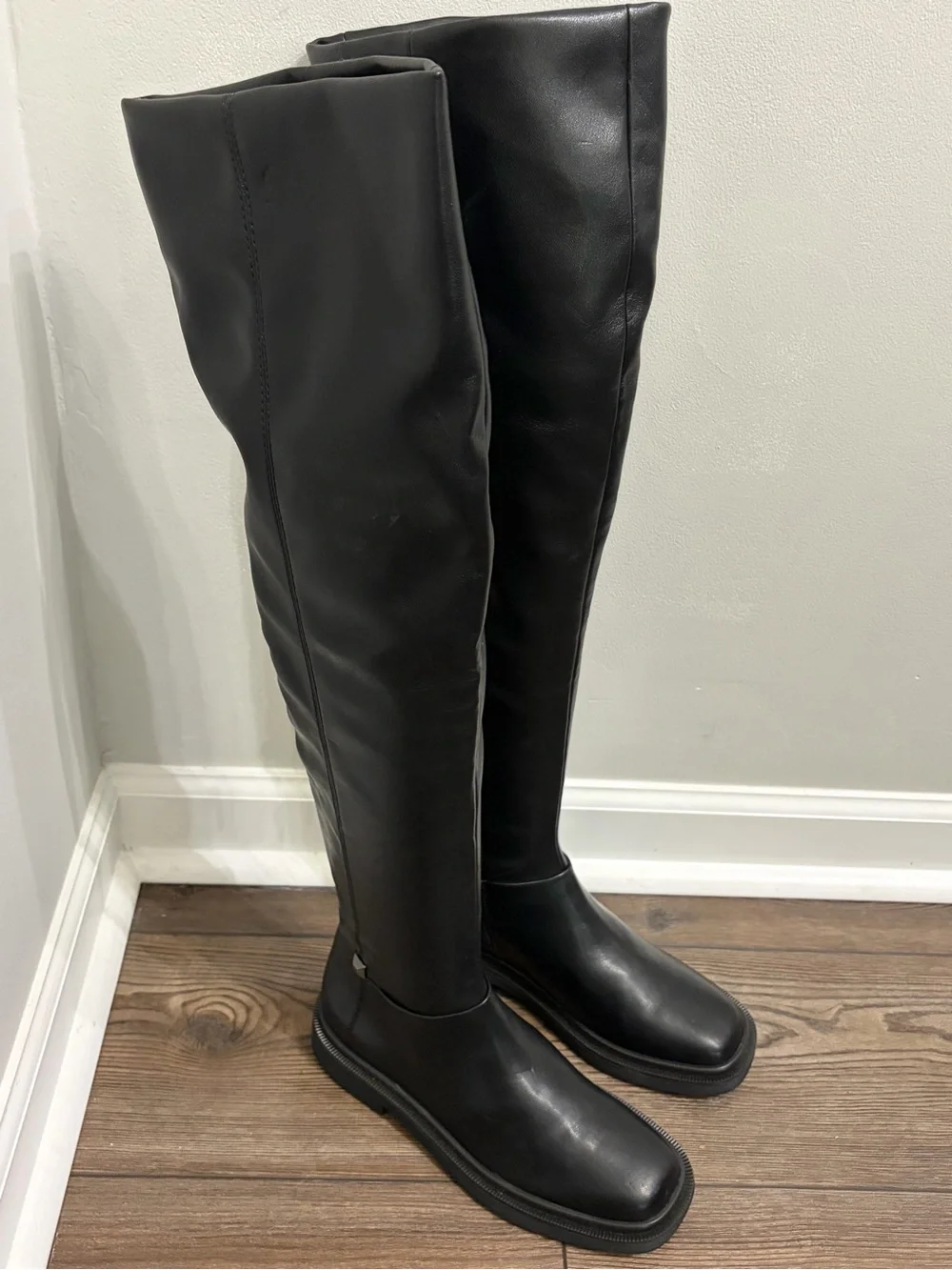 Franco Sarto Black Over-the-Knee Stretch Boots